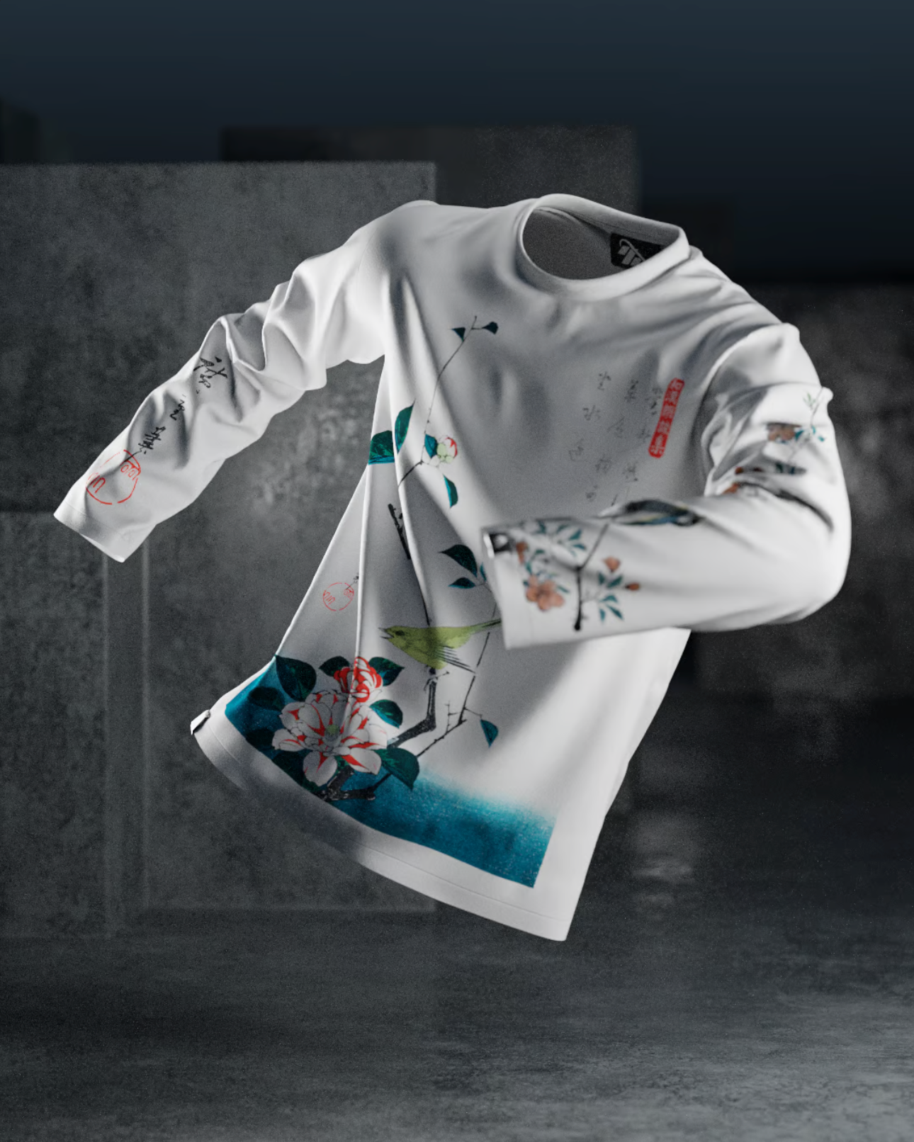3D Long Sleeve T Mockup